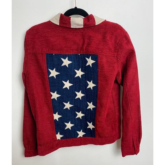 Coldwater Creek Stars & Stripes Shacket Jacket July 4 Patriotic - Size Small - Picture 4 of 9